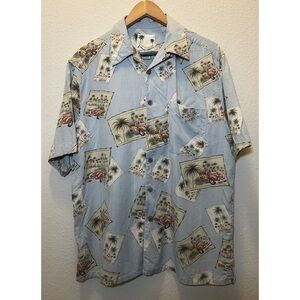 Tropical Print Casual Button Down Shirt